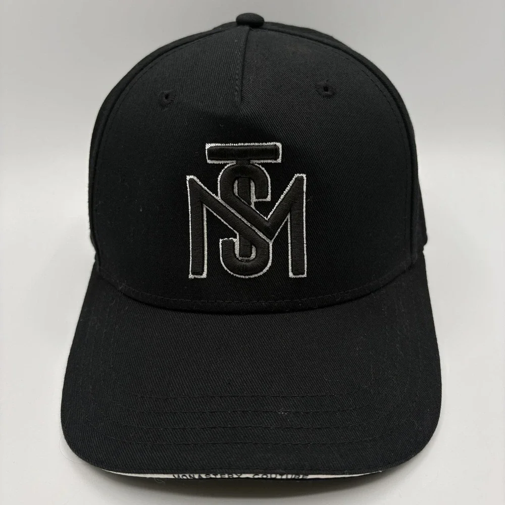 Monastery Couture Hat Logo Strap Back One Size Black Adjustable Baseball Cap Men